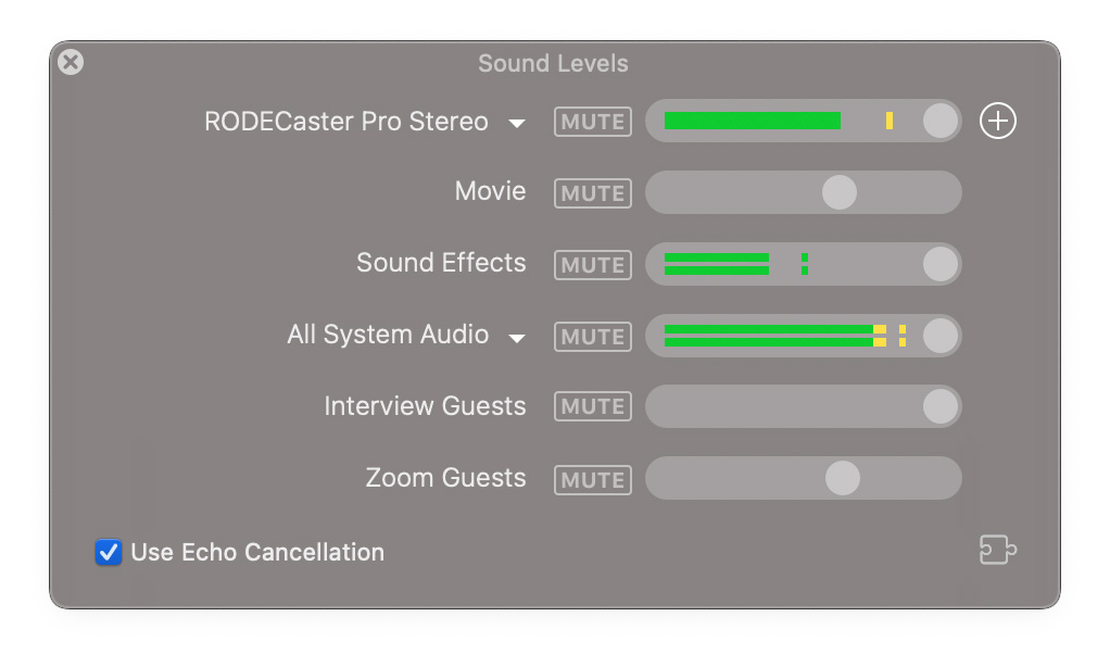 Sound Levels Window