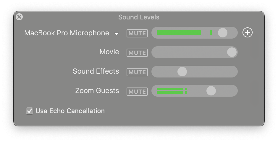 Figure: The Sound Levels Window